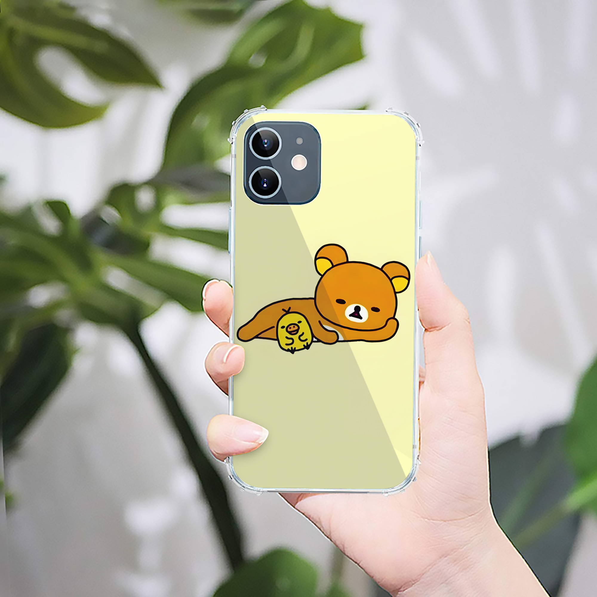 （画像用） リラックマ リラックマ キイロイトリ Rilakkuma Korilakkuma Kiiroitori 【iPhone 12シリーズ対応】透明スマホケース（クリアソフトケース）